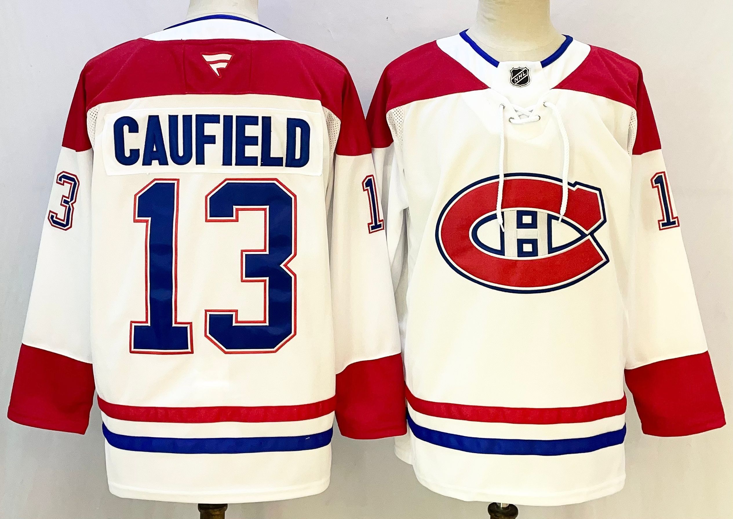 Men Montreal Canadiens #13 Caufield White 2026 Adidias NHL Jersey style 001->montreal canadiens->NHL Jersey
